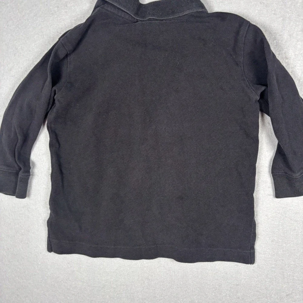 Polo Ralph Lauren Toddler Boys 2/2T Black Long Sleeve Polo Shirt Red Pony Cotton